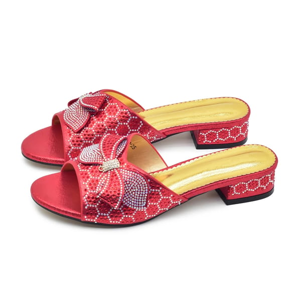 Chic Mid-Heel Sandals with Rhinestone Accents for Brides