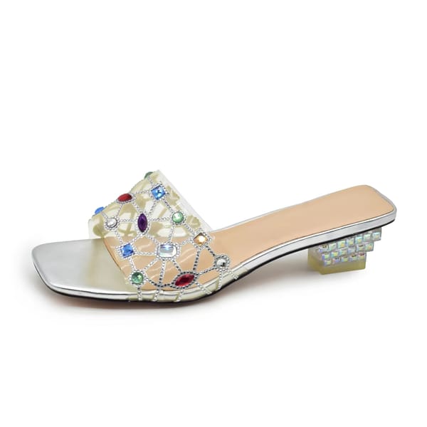 Luxe Slip-On Sandals with Crystal Accents for Brides