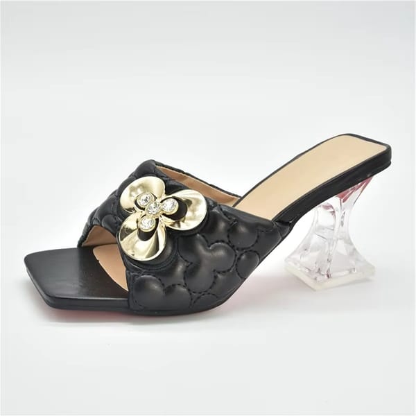 Elegant Rhinestone-Embellished High Heels for Nigerian Wedding Occasions