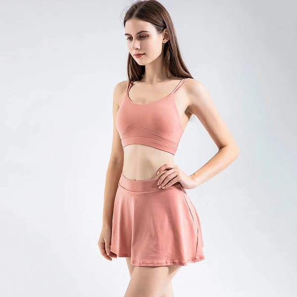 Women's Activewear Set with Sports Bra and Tennis Skirt