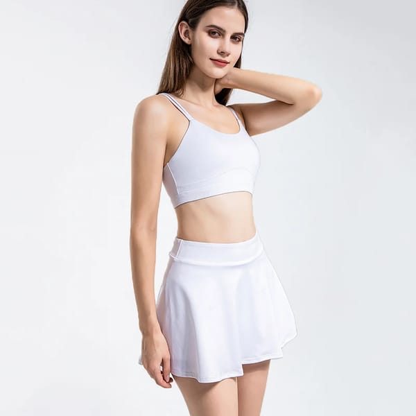 Breathable Sportswear Skirt and Bra for Yoga & Tennis
