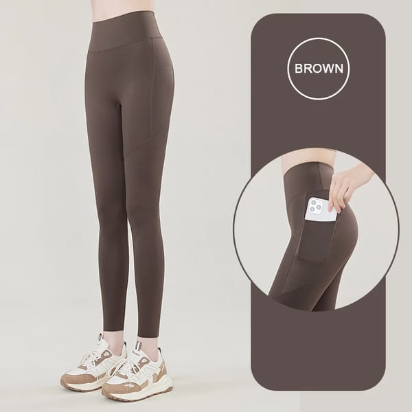 High Waist Seamless Sport Leggings with Side Pockets