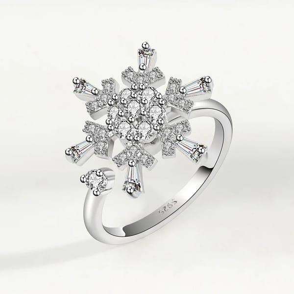 925 Sterling Silver Sunflower Rotatable Zircon Ring for Women