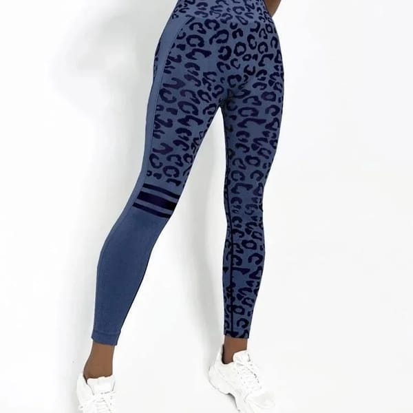 High Waist Leopard Print Seamless Yoga Pants for Women