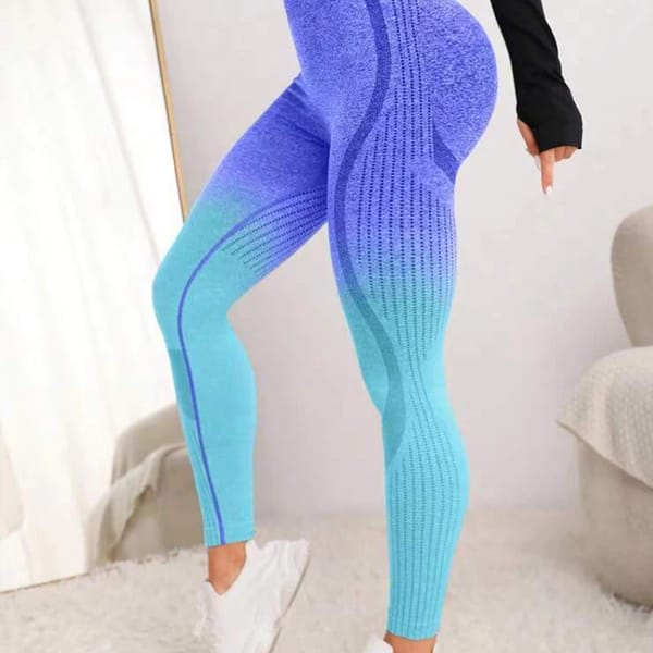 Seamless Gradient High-Waisted Yoga Leggings for Active Women