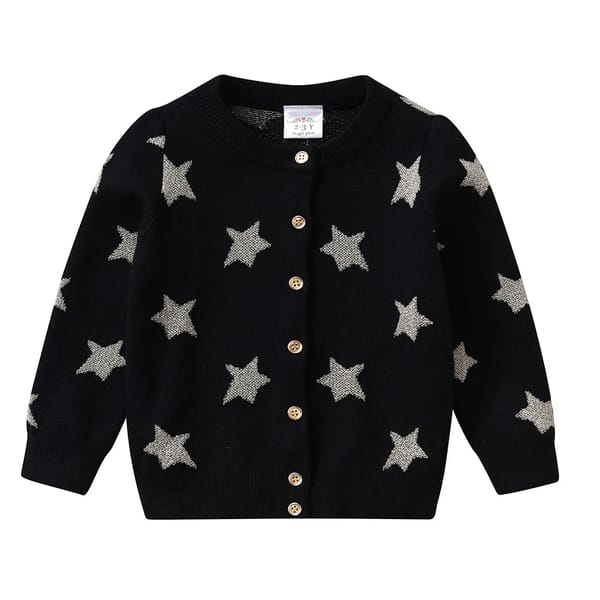 Stylish Girls' Knitted Cardigan with Button Closure