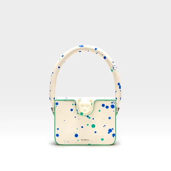 Fashionable Boxy Genuine Leather Flap Handbag Bag with Lock