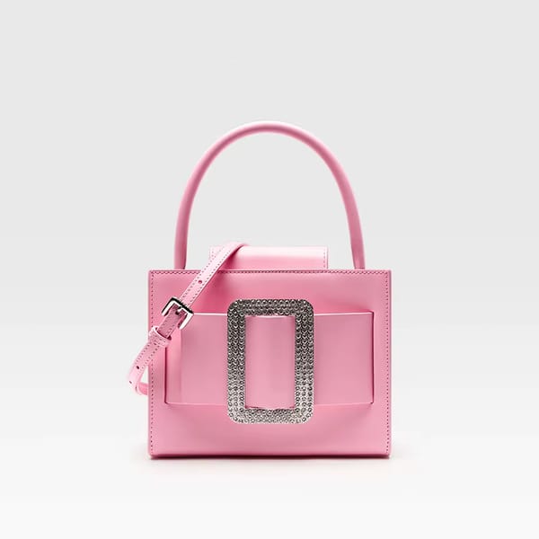 Luxury Handbag with Diamond Accent and Hasp Closure