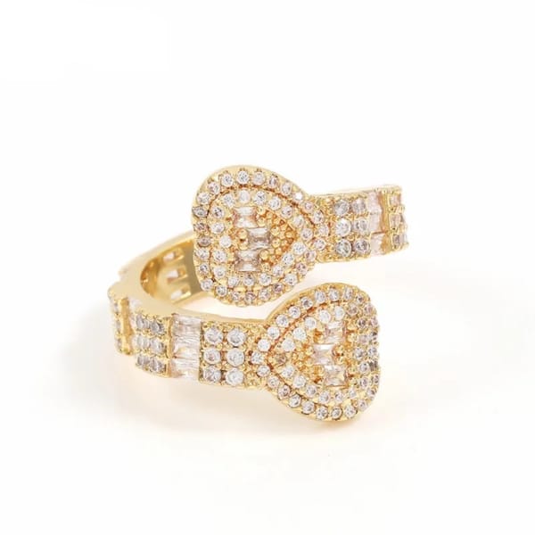 Elegant Heart-Shaped Cubic Zirconia Couple Ring for Women