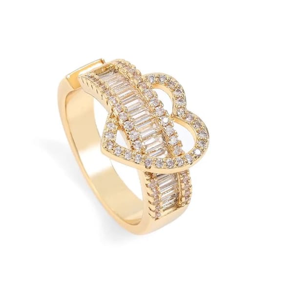 Exquisite Heart-Shaped Zircon Ring for Elegant Occasions