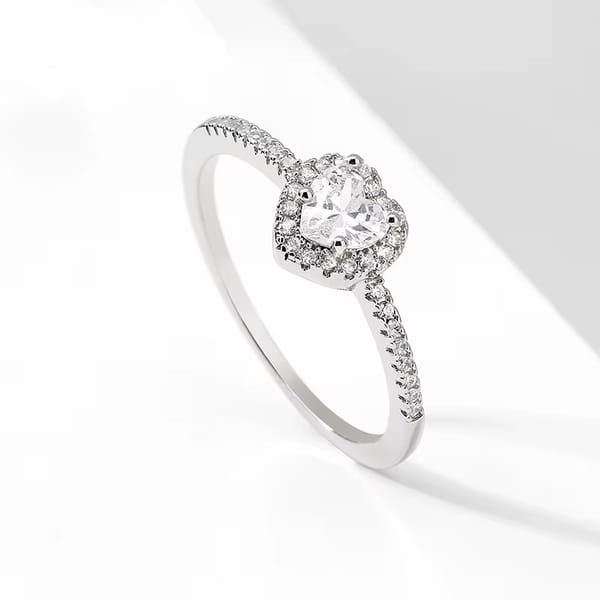 Heart-Shaped CZ Engagement Ring, Ideal for Wedding & Special Gifts