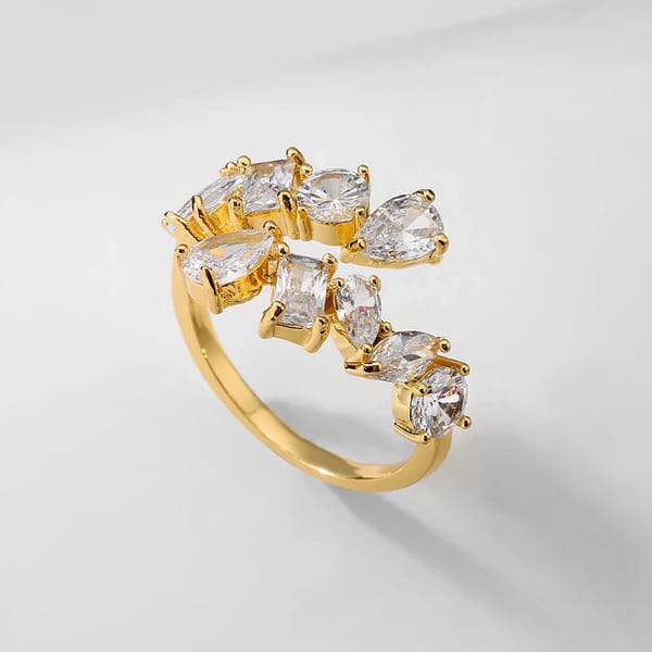 Brilliant Zirconia Open Rings for Women’s Chic Style