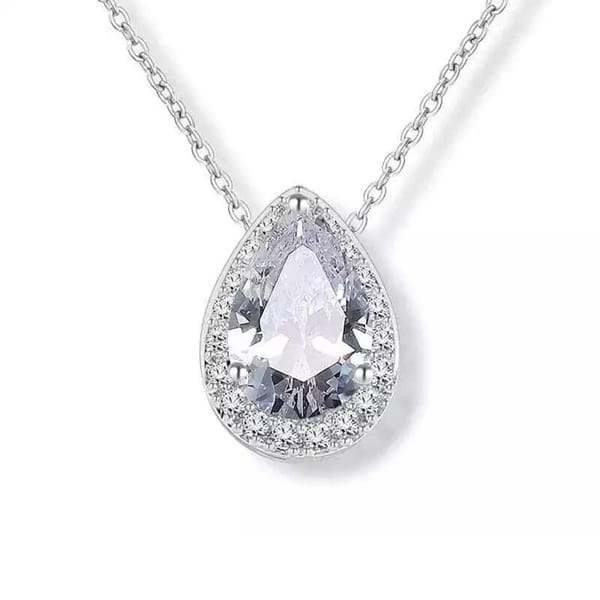 Elegant Teardrop Zircon Pendant Necklace for Special Occasions