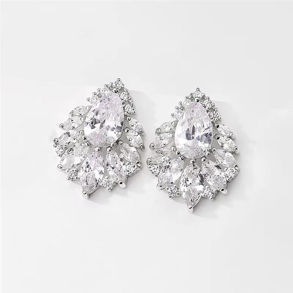Elegant Water Drop Cubic Zirconia Stud Earrings for Women