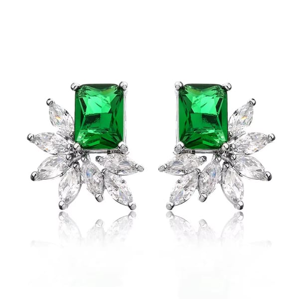 Elegant Square Cubic Zirconia Stud Earrings for Women
