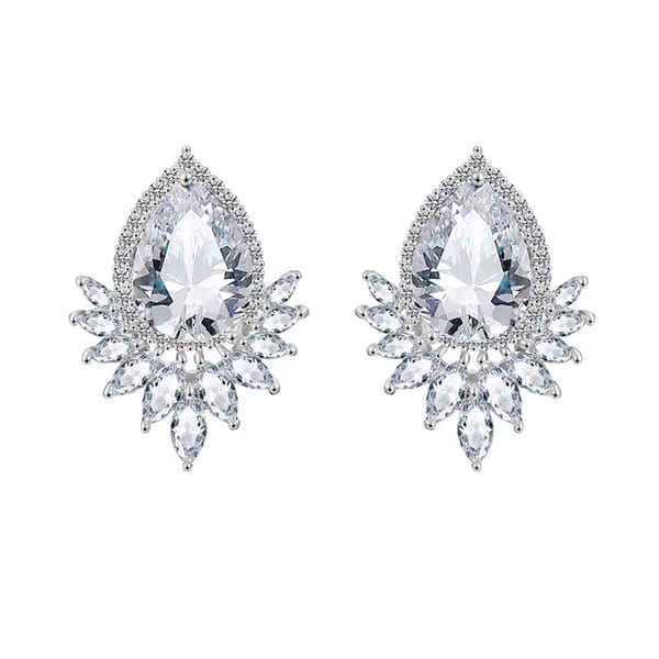 Elegant Teardrop Cubic Zirconia Stud Earrings for Weddings