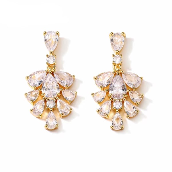 Elegant Drop Cubic Zirconia Dangle Earrings for Weddings