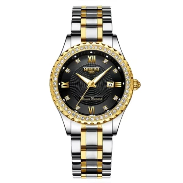 Elegant Stainless Steel Women's Quartz Watch with Date Function