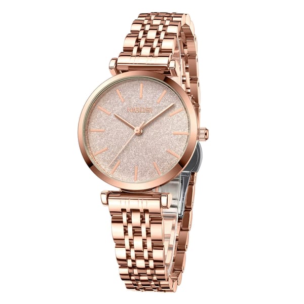 Elegant Women's Quartz Watch with Stainless Steel Band and Waterproof Design