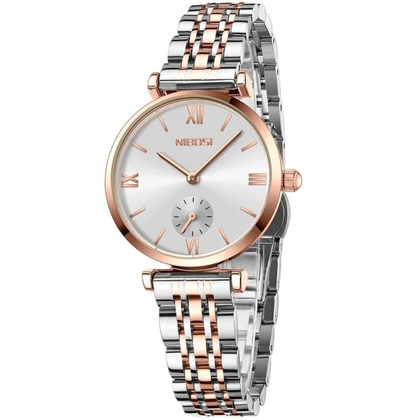 Elegant Stainless Steel Women's Wrist Watch with Hidden Clasp