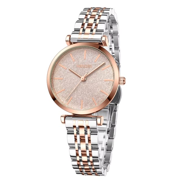 Elegant Women's Quartz Watch with Stainless Steel Band and Water Resistance