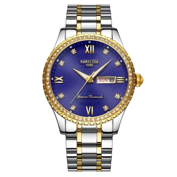 Elegant Stainless Steel Quartz Watch with Date and Water Resistance