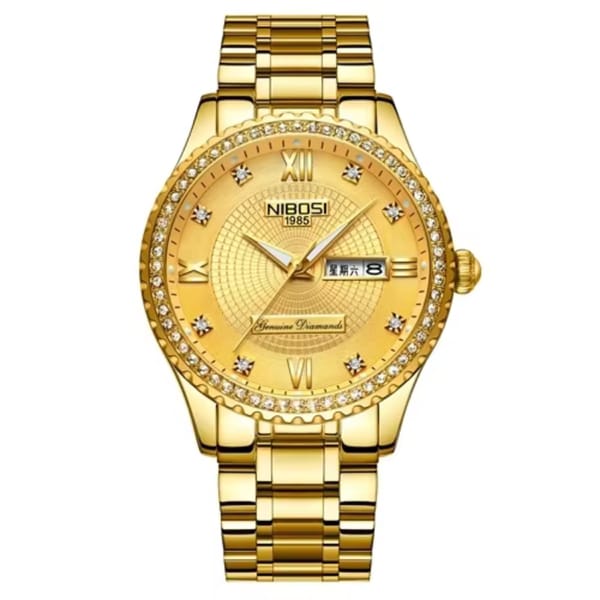 Elegant Stainless Steel Quartz Watch with Date and Water Resistance