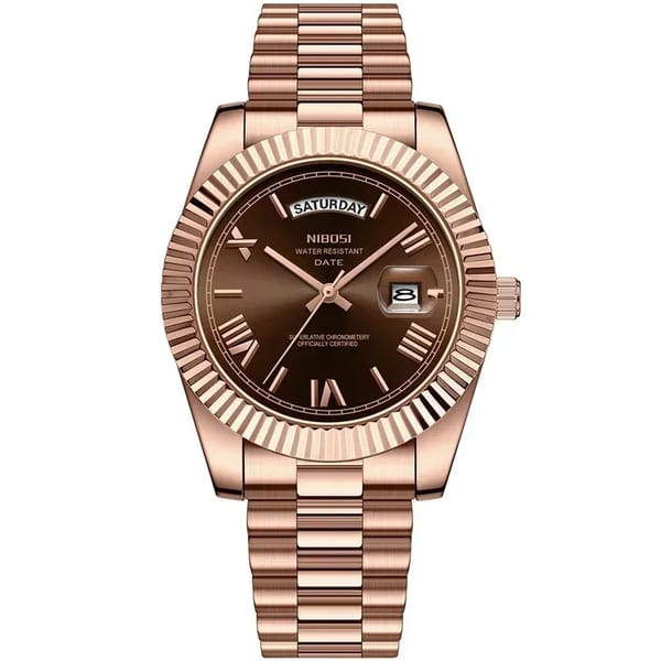 Elegant Luxury Men's Quartz Wristwatch with Week & Date Display