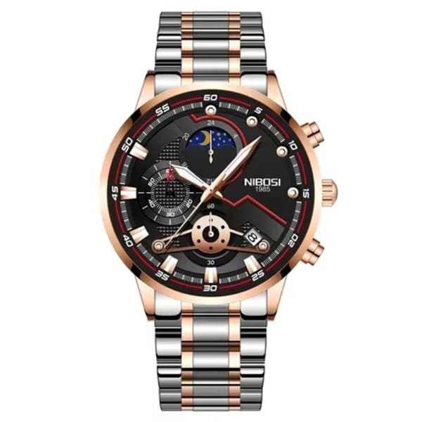Classic Round Dial Men's Watch with Precision Quartz Movement