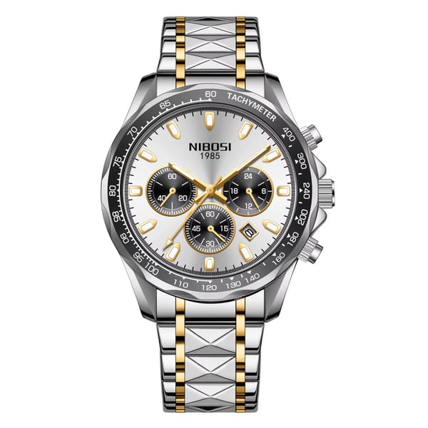 Premium Stainless Steel Chronograph Watch with Date & Water Resistance