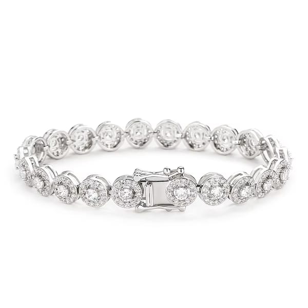 Elegant Round Cubic Zirconia Tennis Bracelet for Bridal & Parties