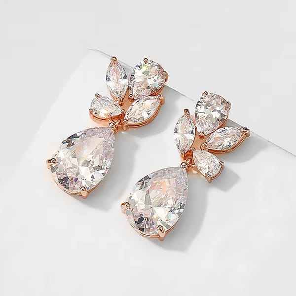Elegant Water Drop Crystal Dangle Earrings for Brides