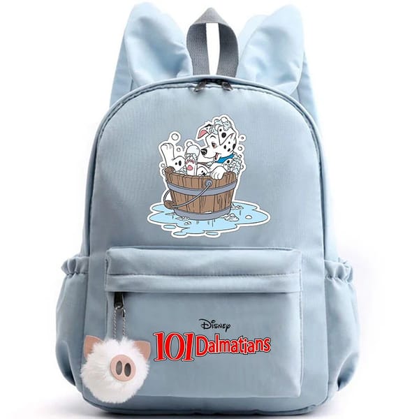 Charming Dalmatians Design Backpack with Rabbit Ears for Students