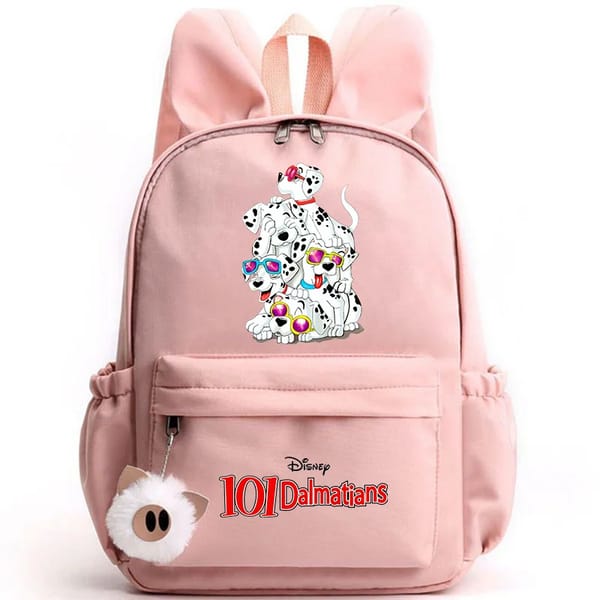 Charming Dalmatians Backpack with Rabbit Ears for School and Travel