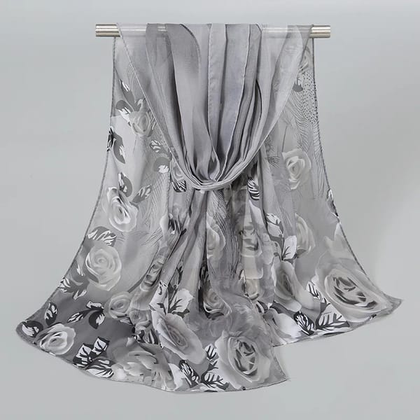 Elegant Printed Chiffon Scarf for Women – Stylish Spring Shawl