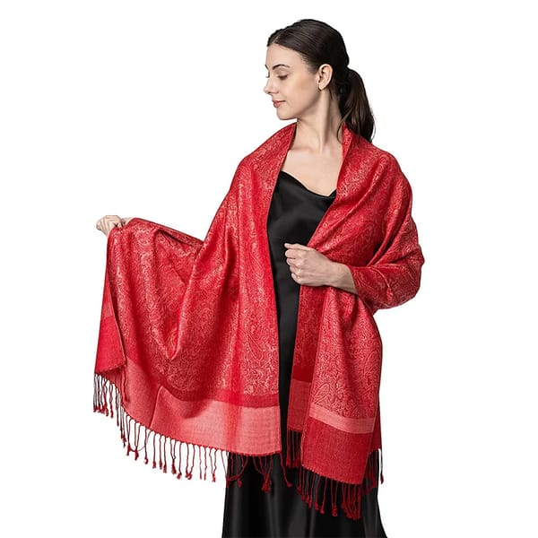 Elegant Jacquard Linen Scarf for Women, Soft Winter Shawl Wrap