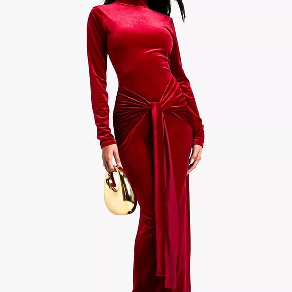 Chic Long Sleeve Maxi Dress with Turtleneck and Ruched Design