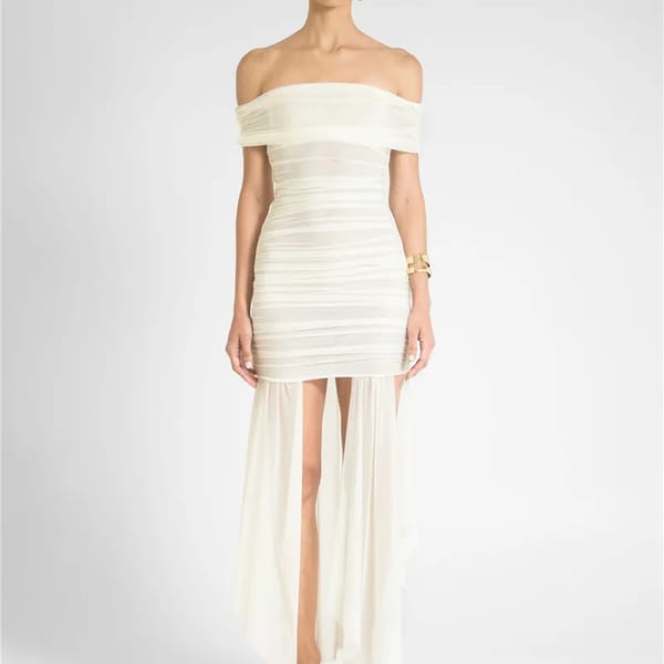 Chic Mesh Off-Shoulder Backless Mini Dress for Women