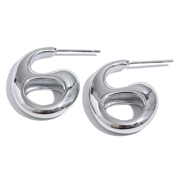 Sleek Geometric Stainless Steel Minimalist Stud Earrings for Women