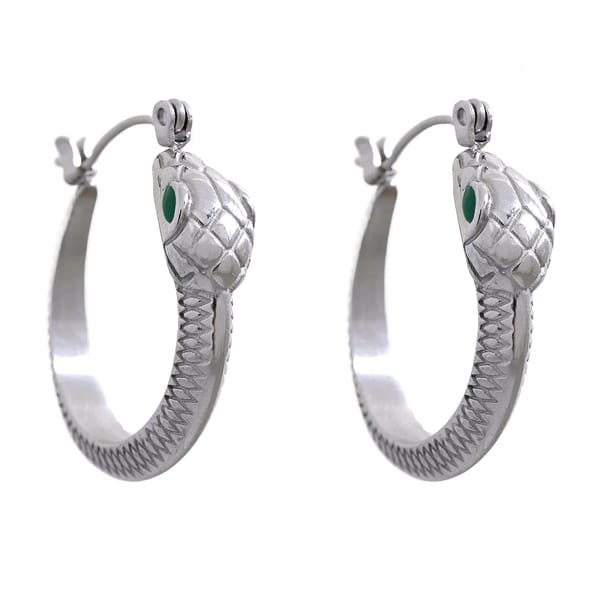 Elegant Stainless Steel Snake Hoop Earrings for Women