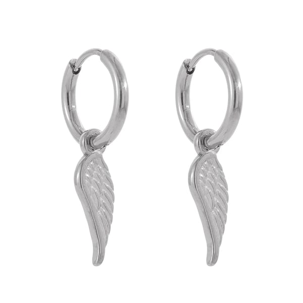 Trendy Stainless Steel Wing Huggie Hoop Earrings for Women