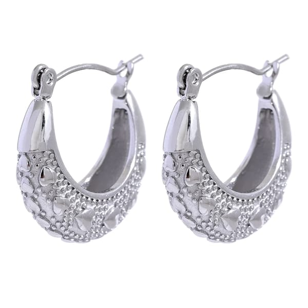 Elegant Stainless Steel Heart Geometric Hoop Earrings