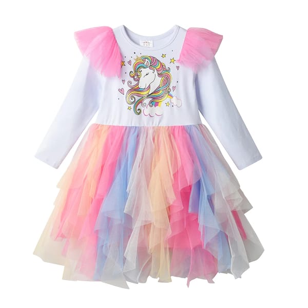 Adorable Unicorn Princess Dress for Girls – Mesh Party Outfit