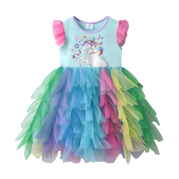 Magical Unicorn Princess Dress for Kids – Summer Party Style