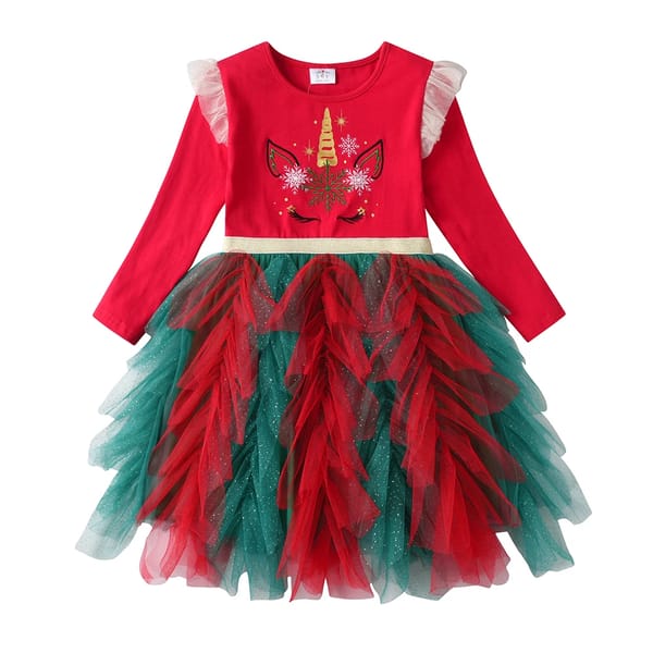 Elegant Winter Party Dress for Girls with Flying Sleeves