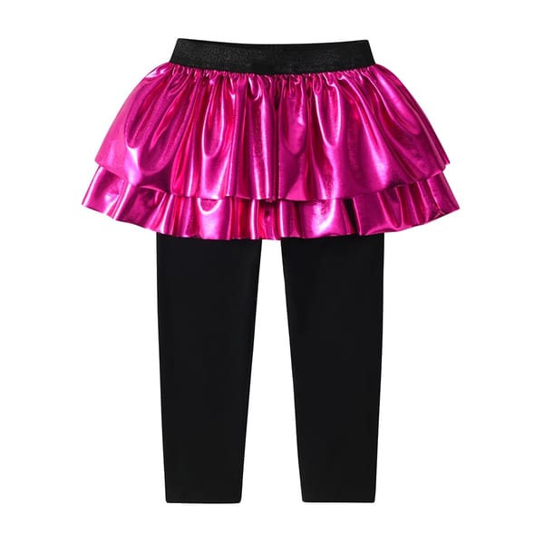 Stylish Fake Two-Piece Skirt Pants for Girls, Casual Leggings