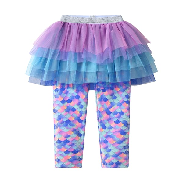 Stylish Kids Leggings with Skirt, Ballet-Inspired Layered Costume