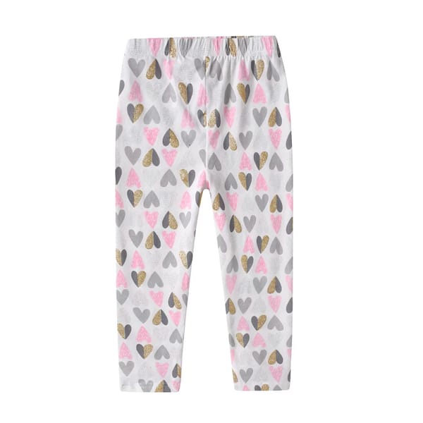 Comfortable and Stylish Heart-Printed Leggings for Baby Girls