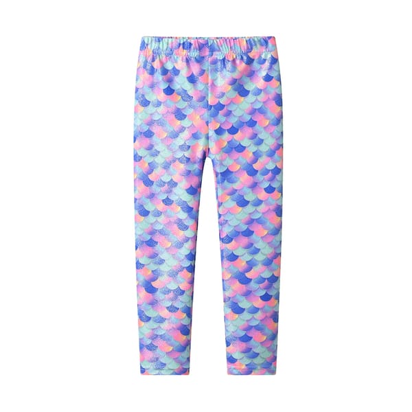Girls Leggings with Contrasting Colors and Floral Decoration