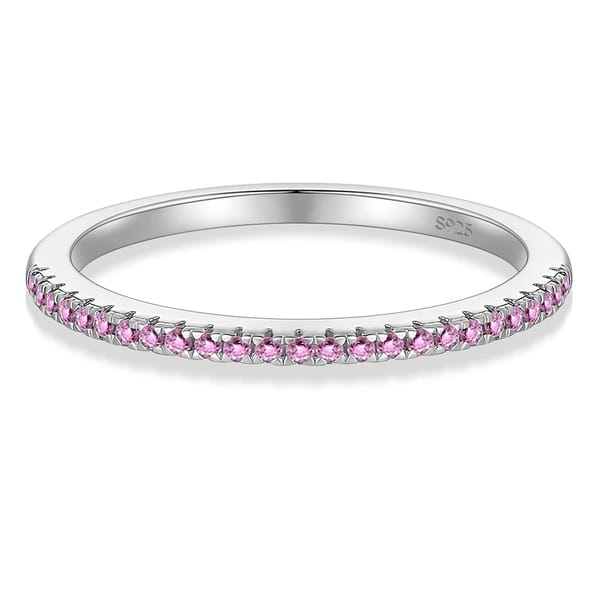 Dazzling 925 Sterling Silver Zirconia Stackable Ring for Women
